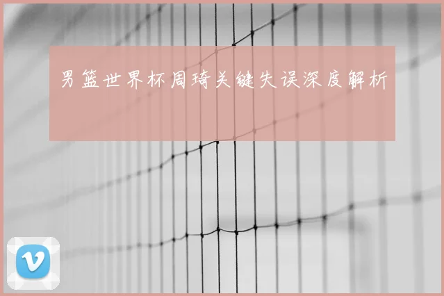 男篮世界杯周琦关键失误深度解析